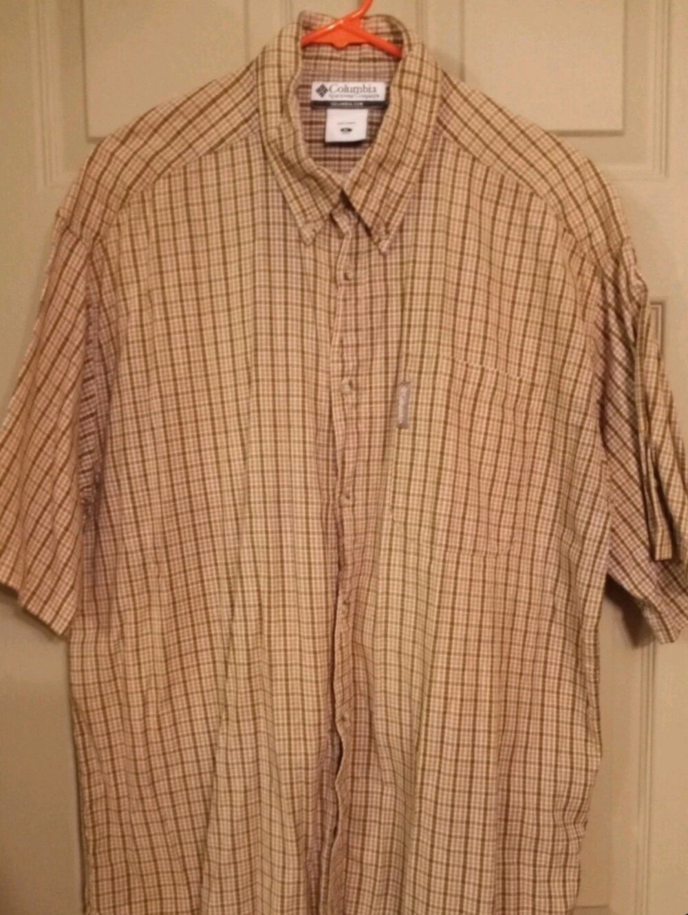 Columbia Men’s Short-Sleeve Plaid Button-Down Shirt - Yellow/Gray XLarge